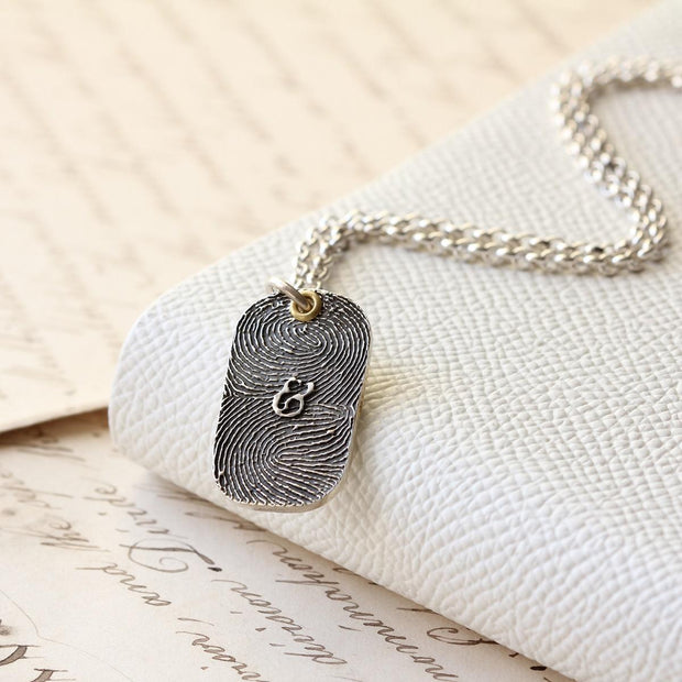 Fingerprint Dog Tag Necklace