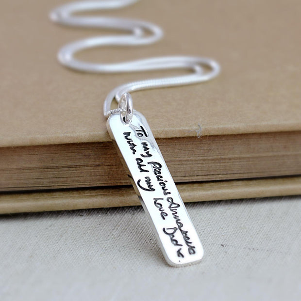Own Handwriting Ingot Necklace