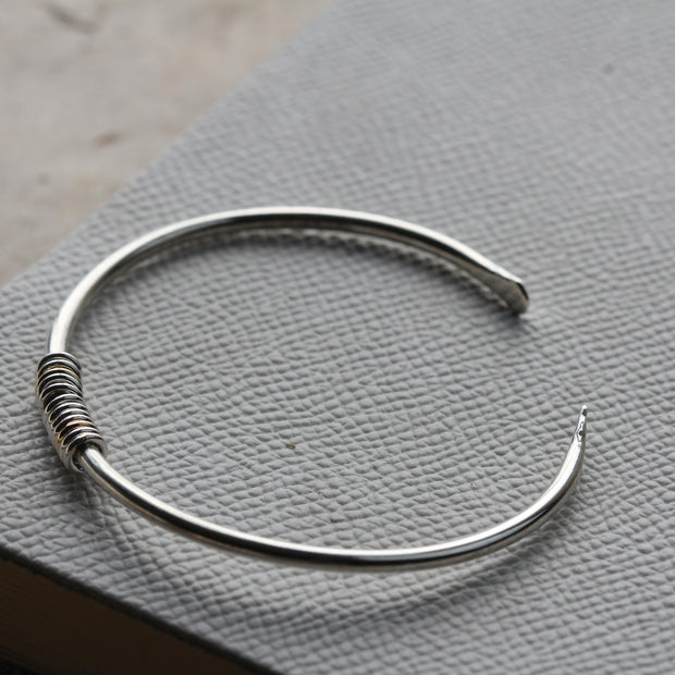 Silver Milestone Cuff Bangle