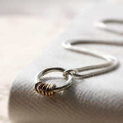 Gold and Silver Milestone Ring Necklace
