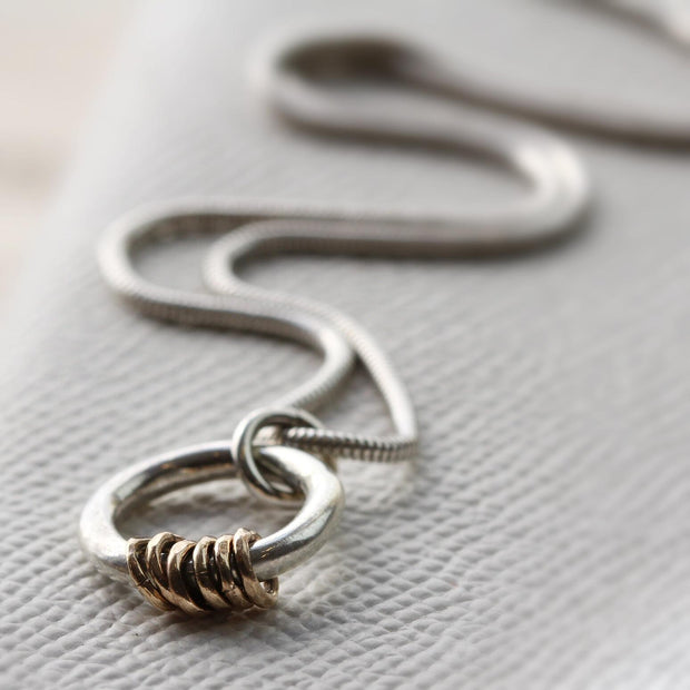Gold and Silver Milestone Ring Necklace