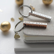 Personalised Copper Bar Keyring