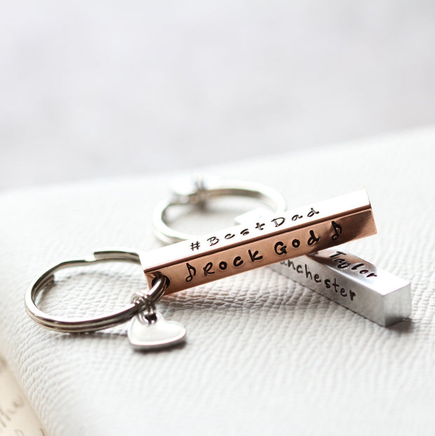 Personalised Copper Bar Keyring