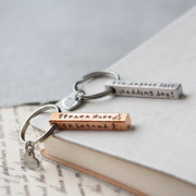 Personalised Copper Bar Keyring