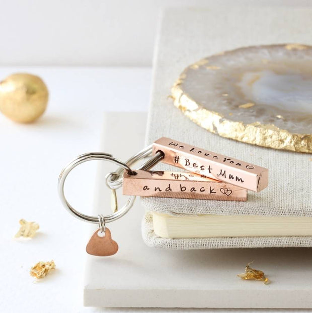 Personalised Copper Bar Keyring