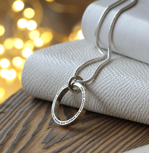 Personalised HALO Ring Necklace
