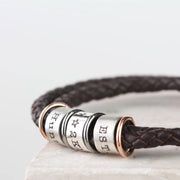 Leather and Silver Story Bracelet