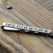 Personalised Silver Wedding Tie Clip
