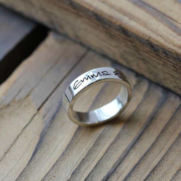 Own Handwriting Personalised Ring