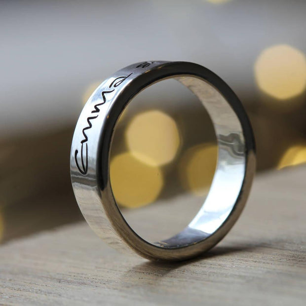 Own Handwriting Personalised Ring