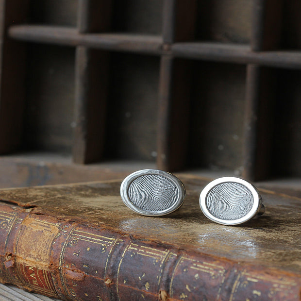 Oval Fingerprint Cufflinks