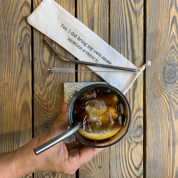 Personalised Straw Gift Set Eco Reusable Steel