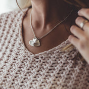 Fingerprint Heart Charm Necklace