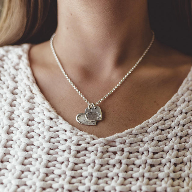 Fingerprint Heart Charm Necklace