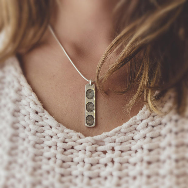 Fingerprint Ingot Necklace with Shaped Prints