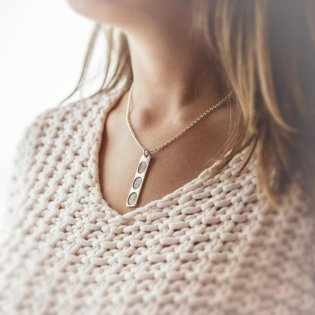 Fingerprint Ingot Necklace with Shaped Prints