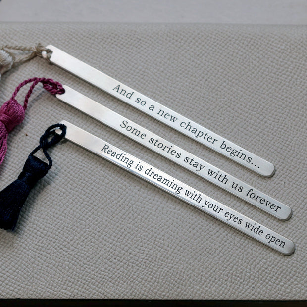 Personalised Silver Bookmark with Tassel