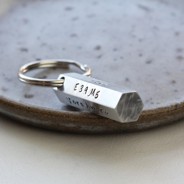 Personalised Hex Bar Keyring