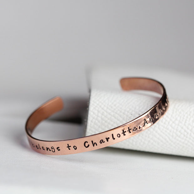 Personalised Copper Cuff Bracelet