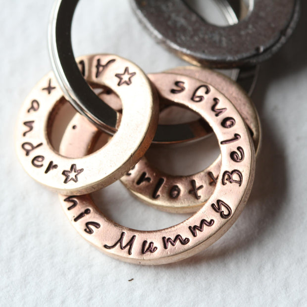 You Belong To Me Copper Personalised Keyring