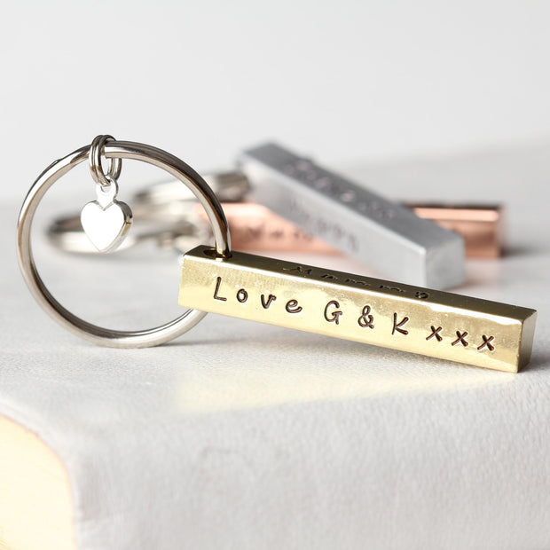 Personalised Square Bar Keyring