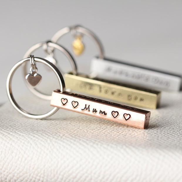 Personalised Square Bar Keyring
