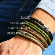 Black Paracord and Silver Medical Alert Bracelet