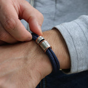Navy Paracord and Silver Medical Alert Bracelet