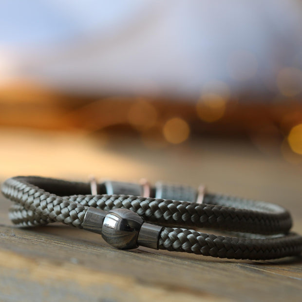 Desert Sand Paracord and Silver Medical Alert Bracelet