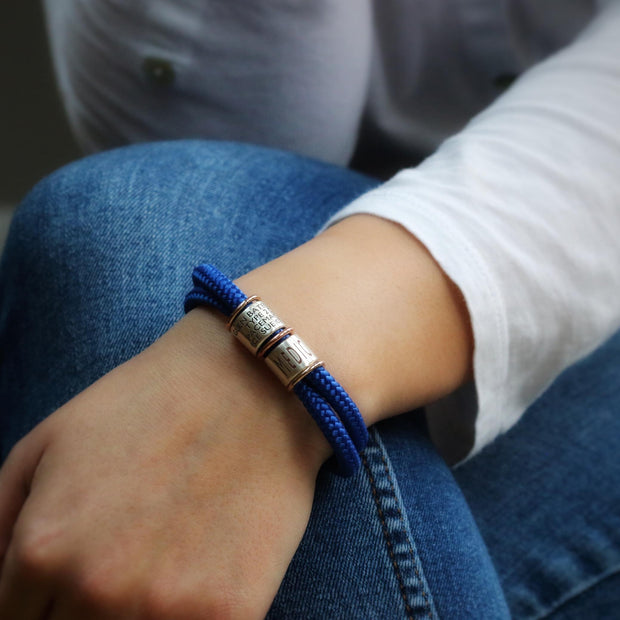 Royal Blue Paracord and Silver Medical Alert Bracelet
