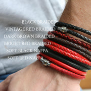 Coral Soft Leather and Silver Women's Medical Alert Bracelet