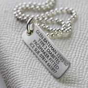 Extra Slim Silver Medical Alert Allergy Necklace
