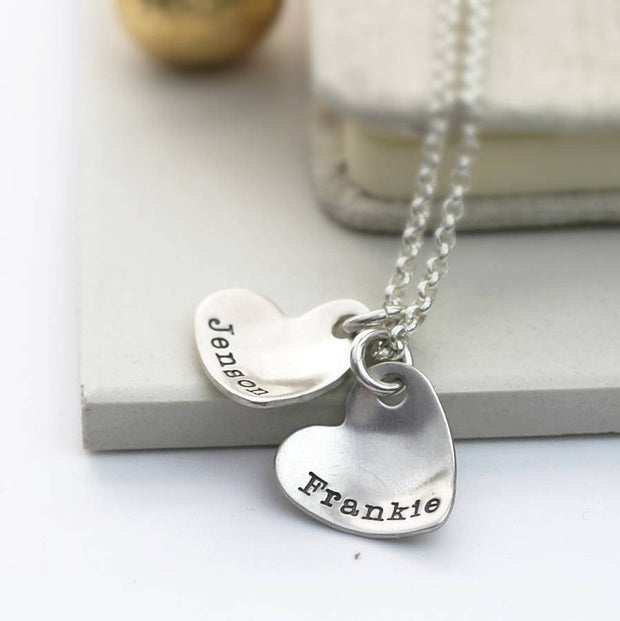 Personalised Sterling Silver Curvy Heart Pendant