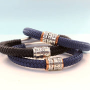 Personalised Para Copper and Silver Mens Bracelet