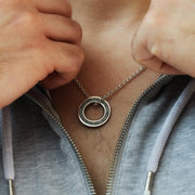 Men's Personalised Silver Washer Necklace