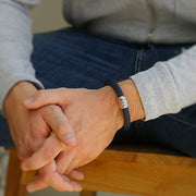 Personalised Para Copper and Silver Mens Bracelet