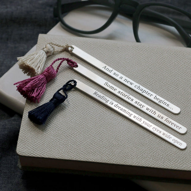 Personalised Silver Bookmark with Tassel