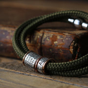 Olive Green Paracord and Silver Medical Alert Bracelet