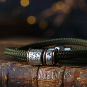 Olive Green Paracord and Silver Medical Alert Bracelet