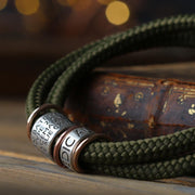 Olive Green Paracord and Silver Medical Alert Bracelet