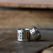 Slim 5mm Personalised Silver Medical Alert Bead