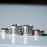 Wide 10mm Personalised Silver Medical Alert Bead