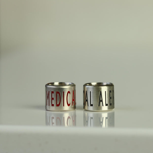 Silver Caduceus Medical Alert Bead