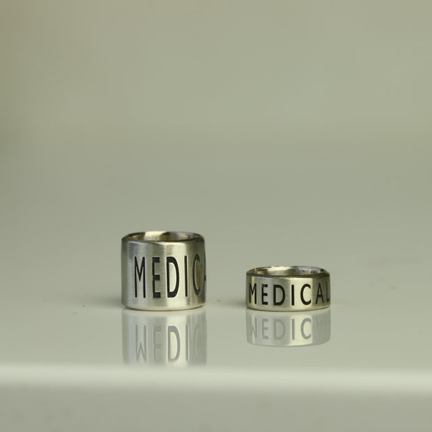 Silver Caduceus Medical Alert Bead