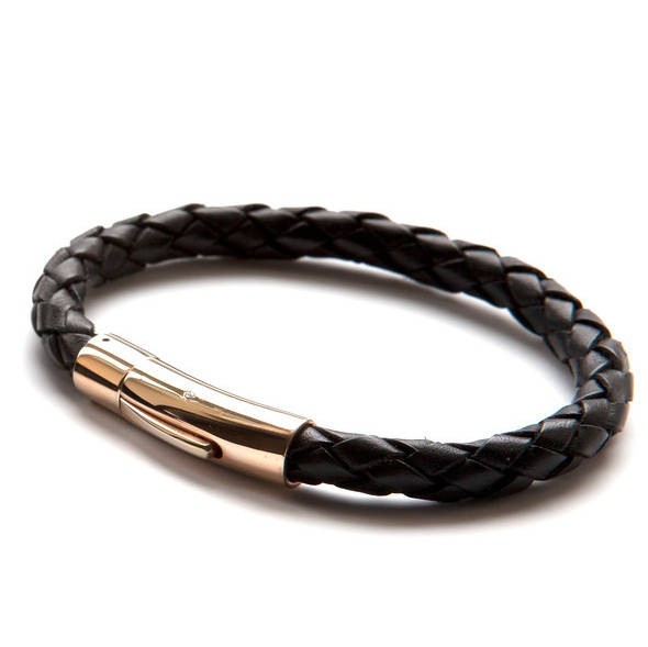 Luxury Leather and Rose Gold Bracelet