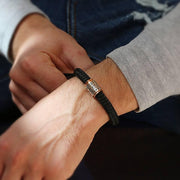 Personalised Para Copper and Silver Mens Bracelet
