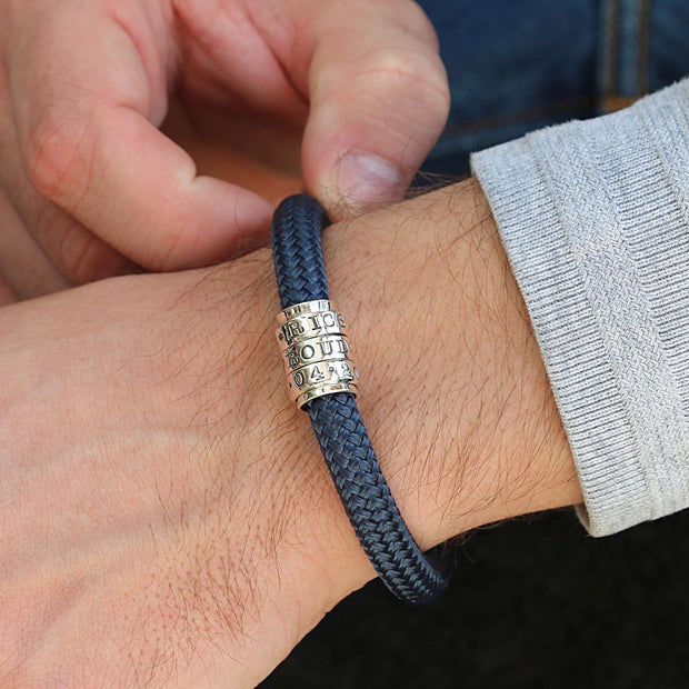Personalised Para Copper and Silver Mens Bracelet