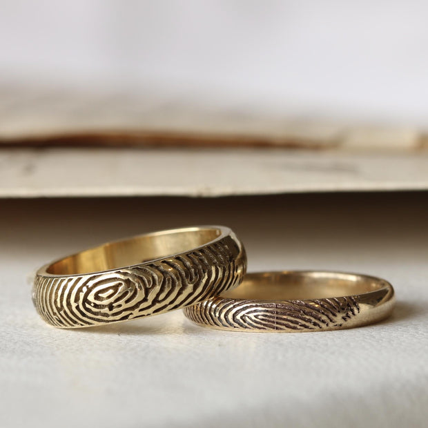 Solid Gold Fingerprint Ring