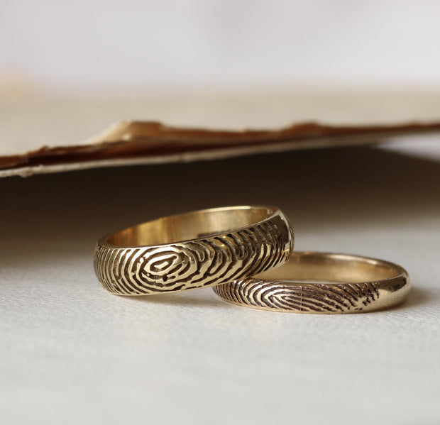 Solid Gold Fingerprint Ring