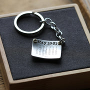 Personalised Silver Calendar Date Keyring